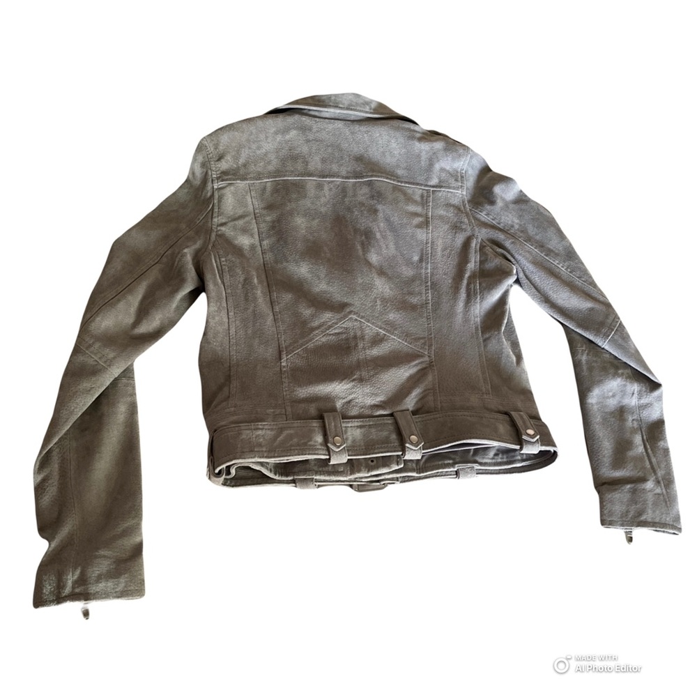 BLANK NYC Suede Moto Jacket Cloud Grey Size Small NWOT Genuine Leather Biker - Picture 5 of 12